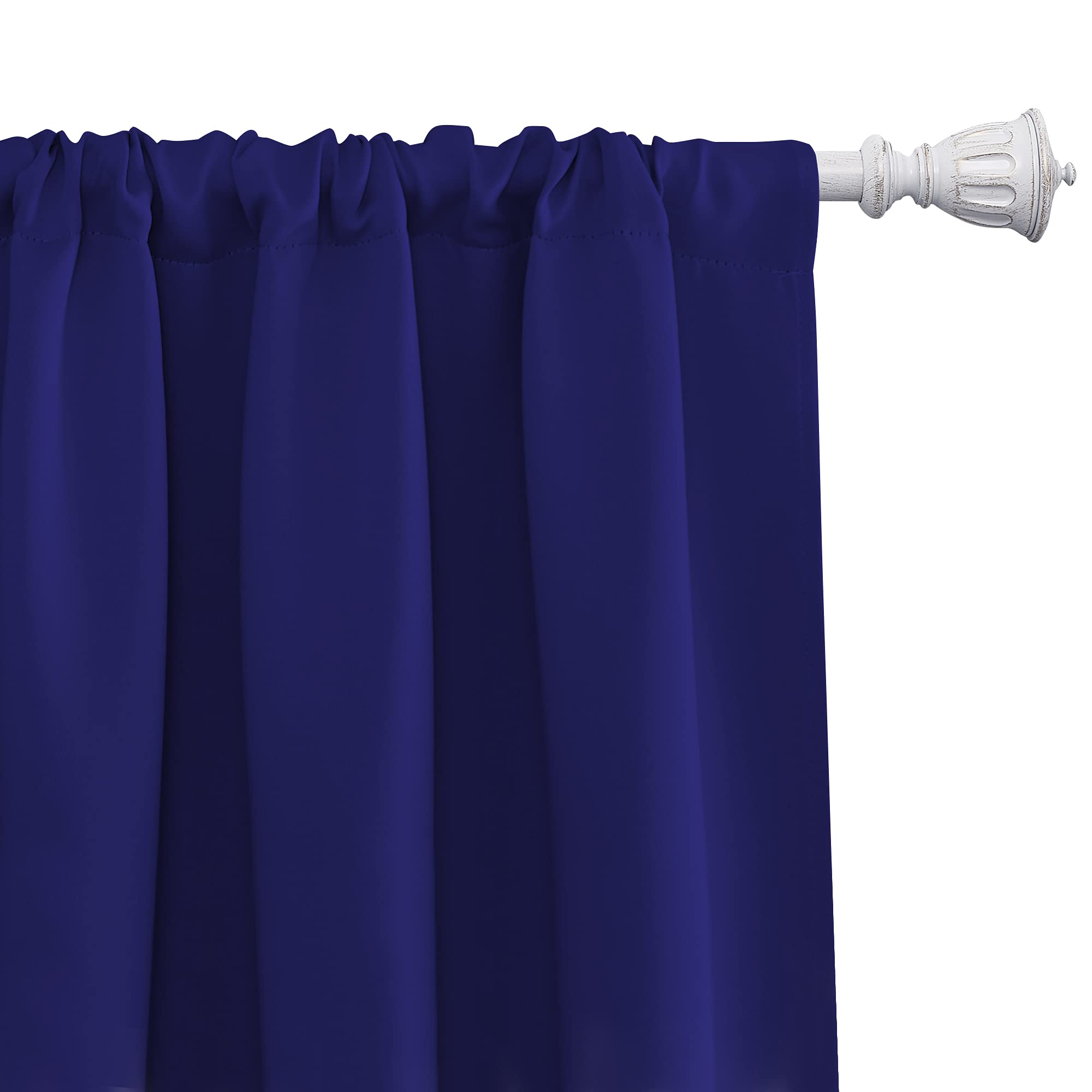 NICETOWN 2 Panels Blackout Curtains 42 x 45 in Navy Blue with Single Curtain Rod 48-86 inch
