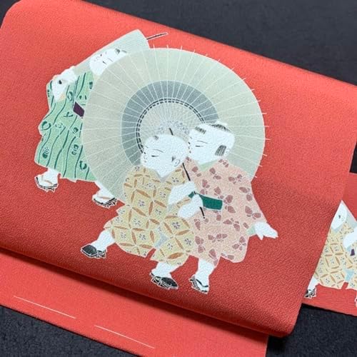 西陣織絽袋帯未仕立（株）沢本織物 白地市松取細波文 正絹 芯入仕立代 