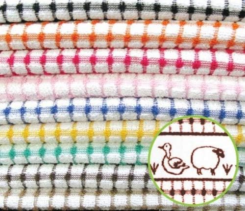 Musbury Pack of 6 Tunstead Farm Estate Animal Collection 100% Cotton Terry Tea Towels - Black