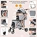 MAMIZO Doppelter Hundebuggy, Haustiere Buggy bis 15 kg, Faltbar 2 Etagen Hundewagen, Katzenbuggy für 2 Etagen mit 4 PCS verschleißfeste PU-Räderr, Hundebox Transporttasche, Grau