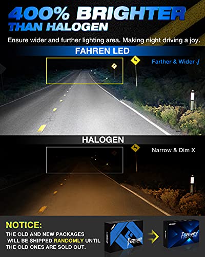 Forenner Fahren H7 Led Headlight Bulbs, 16000 Lumens 400% Brighter Led Headlight Conversion Kit, 6500K 10 Min Installation, Halogen Replacement, Pack Of 2… #TOP1