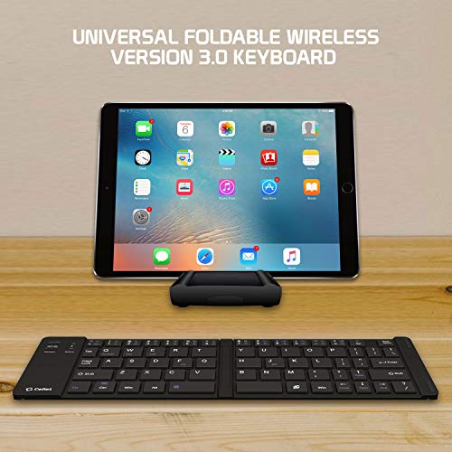 Portable Bluetooth Wireless Keyboard With Phone Holder Stand - Rechargeable Folding Keyboard - Smartphone And Tablet Full Size Keyboard Compatible To Iphone, Ipad, Samsung Galaxy, Google Pixel, Moto #TOP1