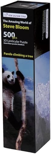 The purple cow Juego de 500 piezas Lenticular 3D - Panda escalando un árbol del increíble mundo de Steve Bloom - Juego de rompecabezas de animales -