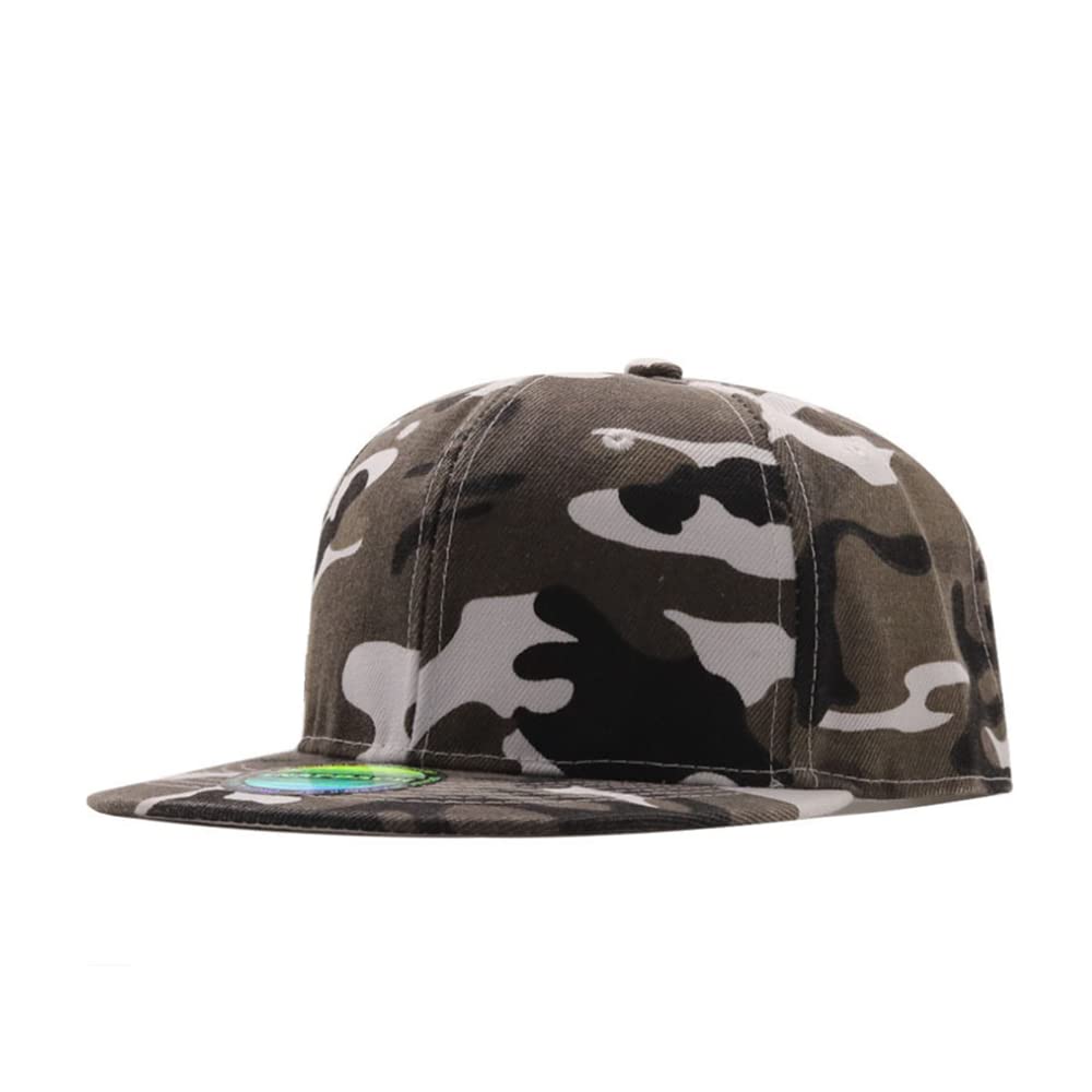 Unisex Grey Camouflage Camouflage Style Baseball Cap Flat Brim Cap Camouflage Pattern Comfortable And Breathable