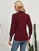 Qirno Womens Mock Neck Tops Puff Long Sleeve Bhirts Turtle Necks Bishop Sleeve Blouses Burgundy Polka Dots Small