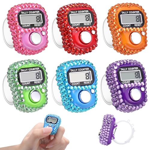Image of Simgoing Electronic Finger Clicker Counter, Rhinestones Tally Tasbeeh Counter Gifts for Prayer Islamic Golf Counting Goods Lap Knitting Bling Accessories