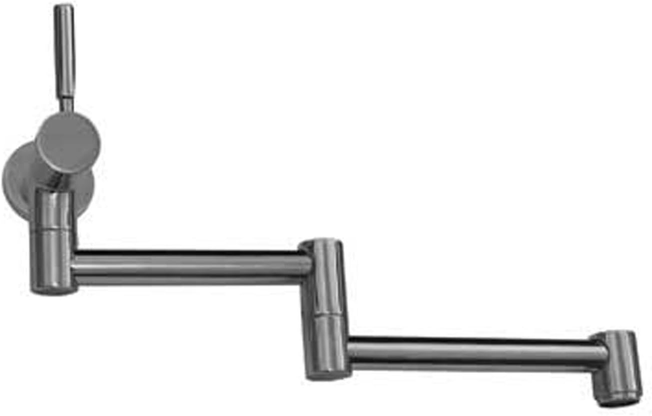 Whitehaus WH33-515-L-POCH Decohaus 13-Inch Retractable Wall Mount Pot Filler with Lever Handle, Polished Chrome