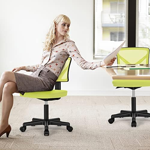 Sweetcrispy Small Armless Desk Chair, Mesh Rolling Office Chairs - 1