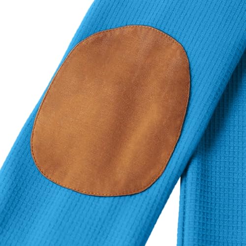 Mens Quarter Pullover Sweatshirt Casual Long Sleeve Knit Pullover Tops Waffle Button down Sweatshirt Fall Fashion Top4