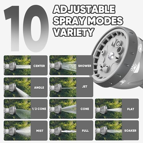 Image of SILVEL Retractable Garden Hose Reel, 1 /2 in x 110ft Wall Mount Heavy Duty Automatic Hose Reel with 10 Pattern Nozzle, Any Length Lock & Slow Return System, 180Swivel Bracket Upgraded UV Resistant