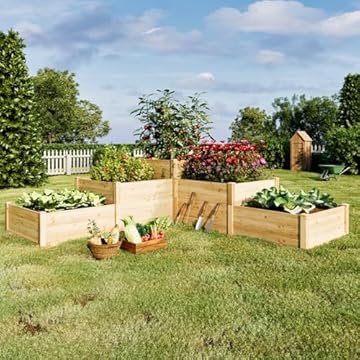 raised garden bed with seating