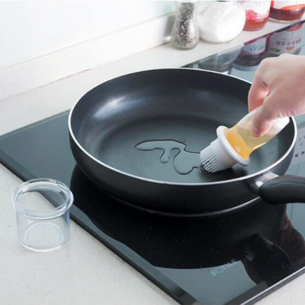 家庭用調味料ブラシヘッドセットには、ふたとボトルが付いたキッチン和風シリコンオイルブラシベーキングバーベキューツールが使用できます-