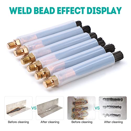 Image of 6PCS Weld Bead Cleaning Brush, Copper Head Weld Brush for Welding Bead Seam Polishing Machine M8 type (6PCS-M8)