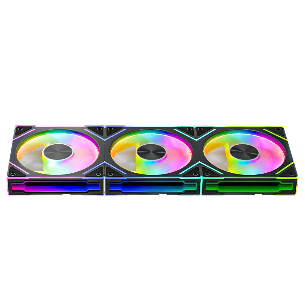 Jungle Leopard Star Stone V2 3IN1 ARGB Computer Case Fans,Double Sided Infinity Mirror Design Cooling Fan, 120mm CPU Fan PWM 1850RPM 58.36CFM 2.07MMH20 HDB Bearing for PC Case&CPU Cooler