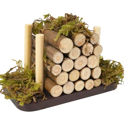 Zubehör für Krippen 27 Wichtel Zubehör Miniatur-Holzstapel, Wichteltür Zubehör mit 20...