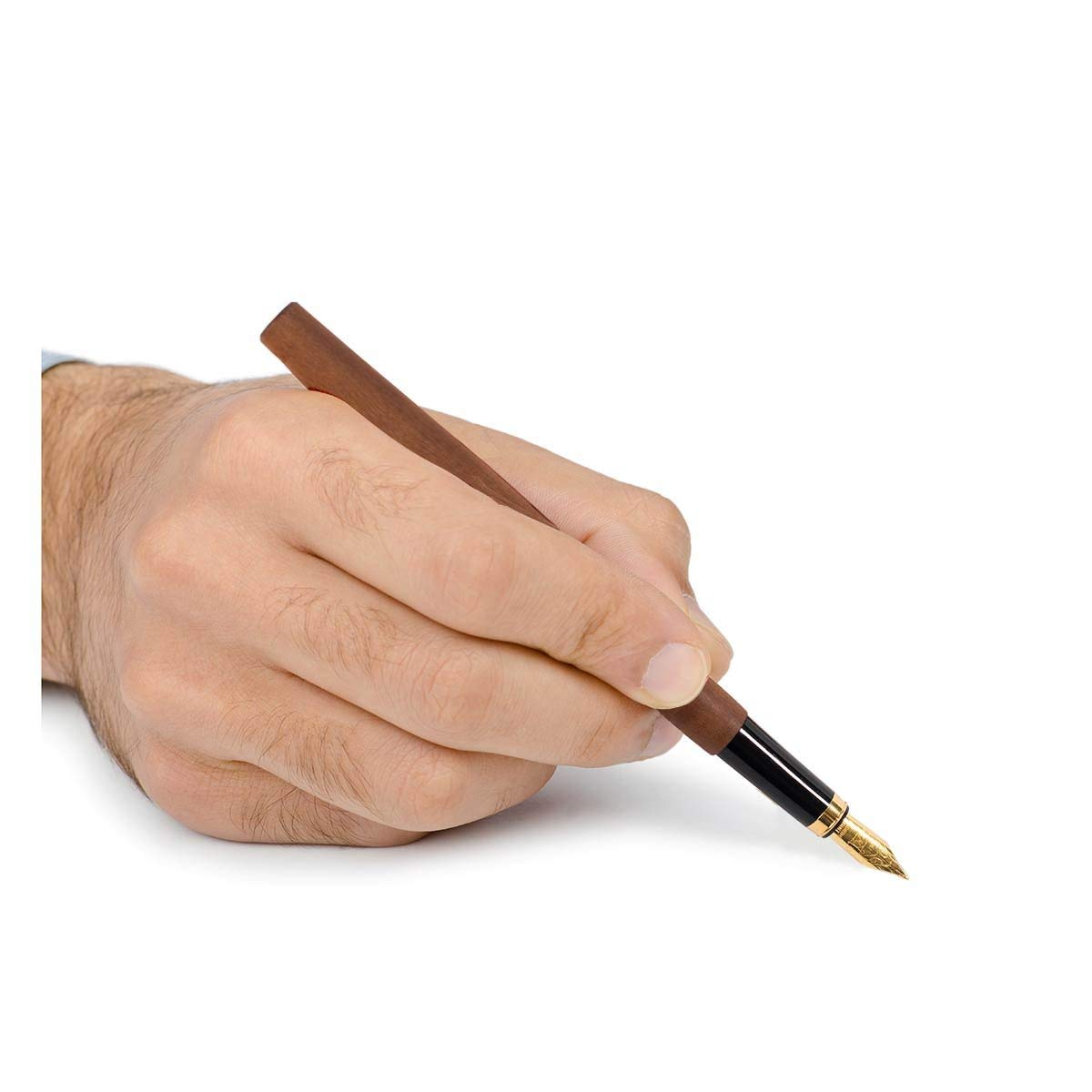 4betterdays 167-200100 Stylo plume avec convertisseur d'encre en bois de poirier huilé Épaisseur de la plume M