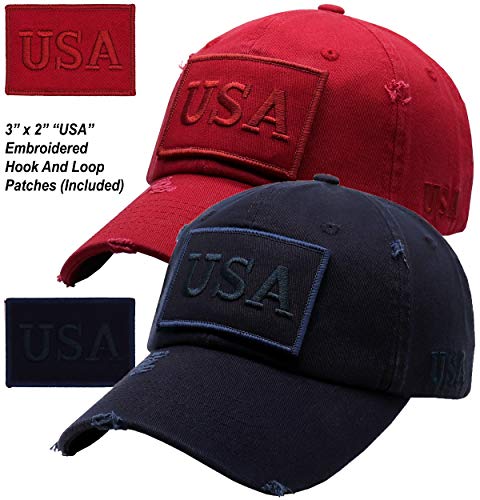 Image of Antourage American Flag Unisex Baseball Hat for Men and Women | USA Flag Mesh Snapback Flat Visor Cap + 2 Patriotic Patches
