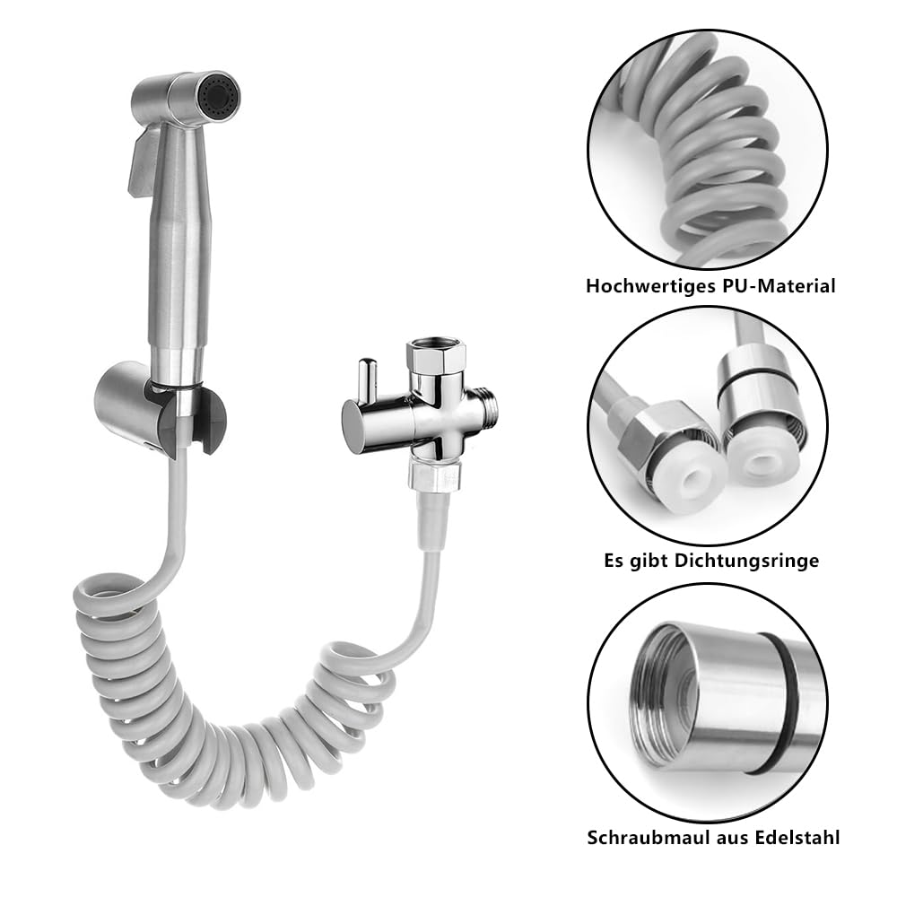 MUMENG Spring Flexible Shower Hose,Flexible Telescopic Shower Hose ABS Bathroom Spiral Flexible Shower Hose for Toilet Faucet Bidet Sprayer - Image 2