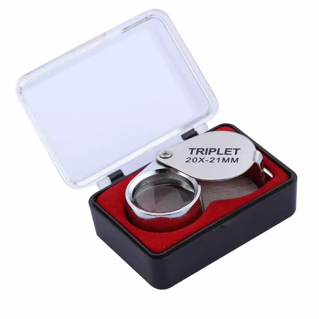 Lupa ocular plegable con cristal triple de alta definición para revisión de metales