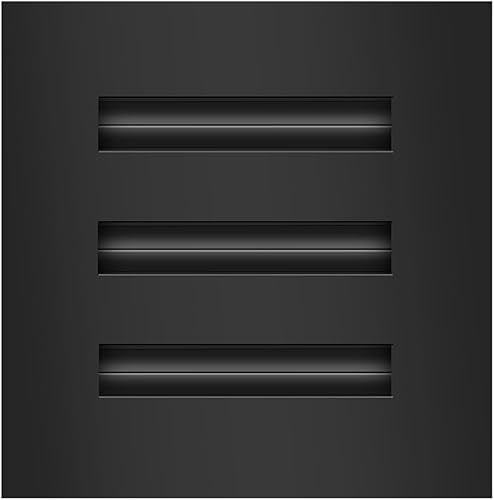BUILDMART - Cubierta de ventilación de CA moderna de 6 x 6 - Ventilación de aire decorativa de aluminio negro - Difusor de ranura lineal estándar -