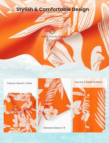Image of PATPAT Family Hawaiian Matching Outfits - Mommy and Me Vacation Outfits | Halter Sundresses and Button Down Shirts,Caribbean Vacation Summer Tropical Outfits,Hawaiian Boho Tropical Floral Printed