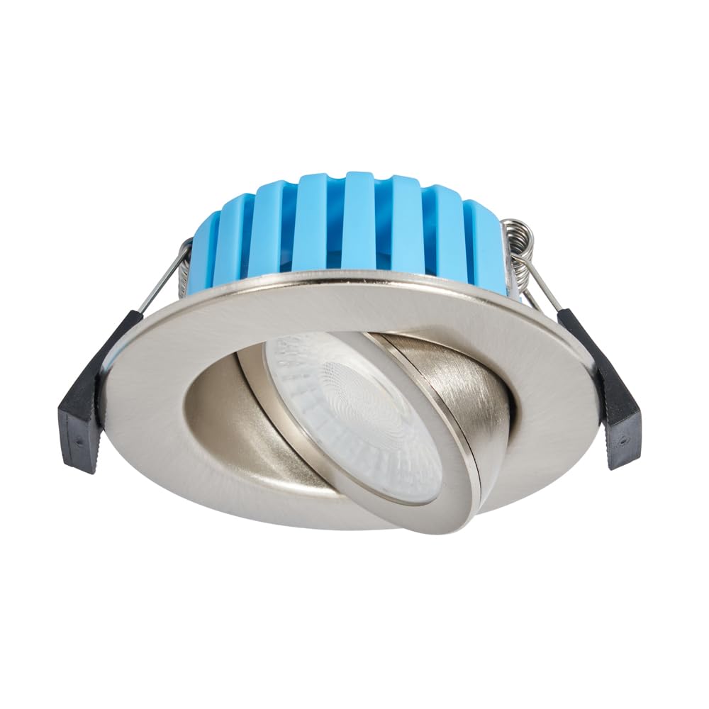 LITECRAFT Lydia Recessed Downlight 7 Watt Bathroom Tiltable LED Spotlight - (Nickel)