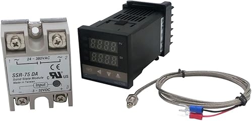 Miniatura 4 de Digital PID Temperature Controller REX-C100 - K-Type Thermocouple with SSR Relay for Precise Heating Control(50DA SET)