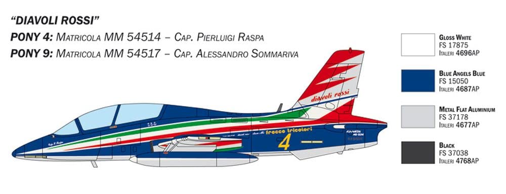 Italeri 1461 MB-339 60th Pan Anniversary, 60° Anniversario Frecce Tricolori, 3 Modelli Inclusi, Scala 1:72, Plastic Model Kit, Modello in Plastica da Montare, Modellismo