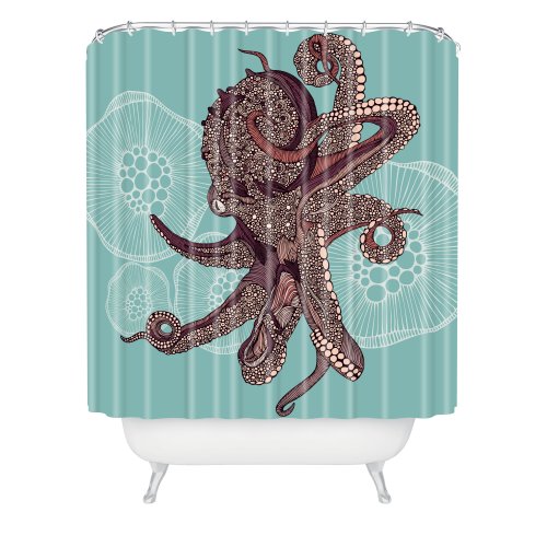 Deny Designs Valentina Ramos Octopus Bloom Shower Curtain, 69 x 72