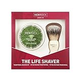 Men Rock Shaving Brush Set with Sicilian Lime Shave Cream, The Life Shaver Smooth Shave Cream Brush Kit, Premium Shaving Cream and Quality Shaving Brush, Shaving Gift Set for a Comfortable Shave