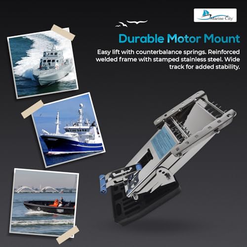 MARINE CITY 304 Stainless Steel Fine Polished Outboard Motor Bracket Up to Easy Use Smooth Design Heavy Duty for Yachts, Boat Accessories, Marine, RV - Thumbnail 6