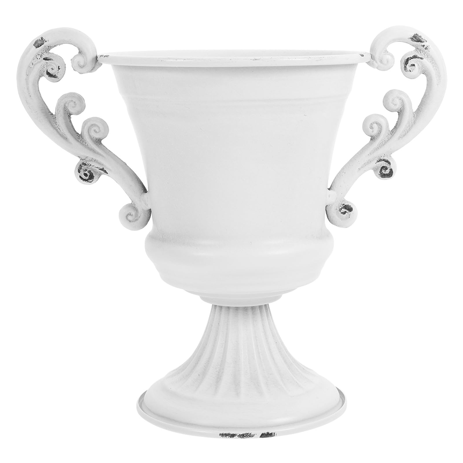 Vase urne rétro blanc pour manteau de cheminée et salon