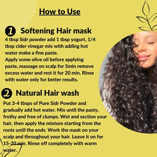 Sidr Powder By Mi Nature | 227G (8Oz) (0.5 Lb) | Sidr Leaves Powder For Hair | Natural Hair Conditioner | Natural Source Of Mucilages And Saponins | Natural Hair Cleanser #TOP3