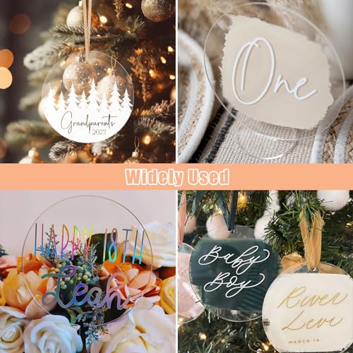 Image of 12PCS 6 Inch Clear Acrylic Circle Sheet, 1 /8 inch Thickness Disc, Round Blank Plastic for Name Cards, Cricut Cutting, Painting and DIY Projects