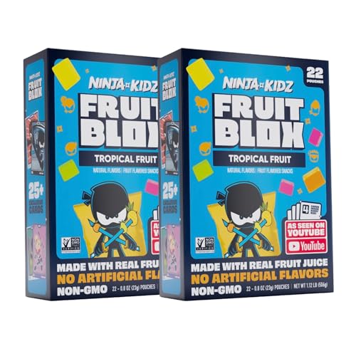 Generic Fruits Blox Mixed Fruit Snacks, 2 Boxes, 22 Count Each Box | Aphmauu | Ninja Kidx | Unspeakable (Ninja Kidx Tropical Fruit)