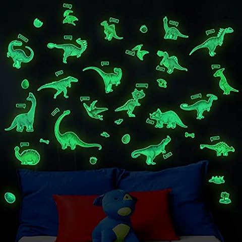 Arquiel Dinosaur Wall Stickers Glow in The Dark Eggs Dino Wall Decals for Baby Boys Bedroom Ceiling Nursery Playroom Cover
