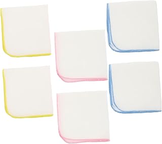 Toyvian 6 Pack Baby Muslin Burp Cloths, Cotton Gauze Square Towels | Portable 11.8x11.8 Inch Size, Gentle on Sensitive Skin, Nursery Outings and Daily Care