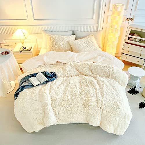 Faux Fur Shaggy Comforter Set Twin 3 