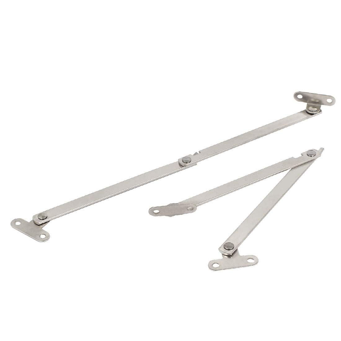 Cupboard Furniture Featured Metal Lid Support Reliable Efficacy Hinge Stay Silver Tone 220mm Length 2pcs