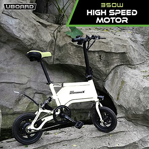 Image of UBOARD Spacebike X Electric Cycle,Dual Disc Brake,BIS Approved,Speed of Upto 25km /h, (White)