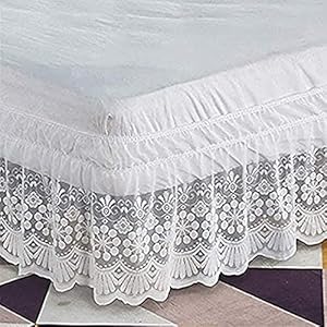 Wikkel rond kant bed rok, dubbele/eenpersoons/kingsize elastische bed valance rok gemakkelijk fit elegant bloempatroon…