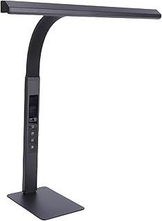 LED デスクランプ 研究作業用読書灯 トマトタイマー付き 目の保護 360 回転 明るさ調整可能 5 色温度 調光可能な表示画面 (米国プラグ)