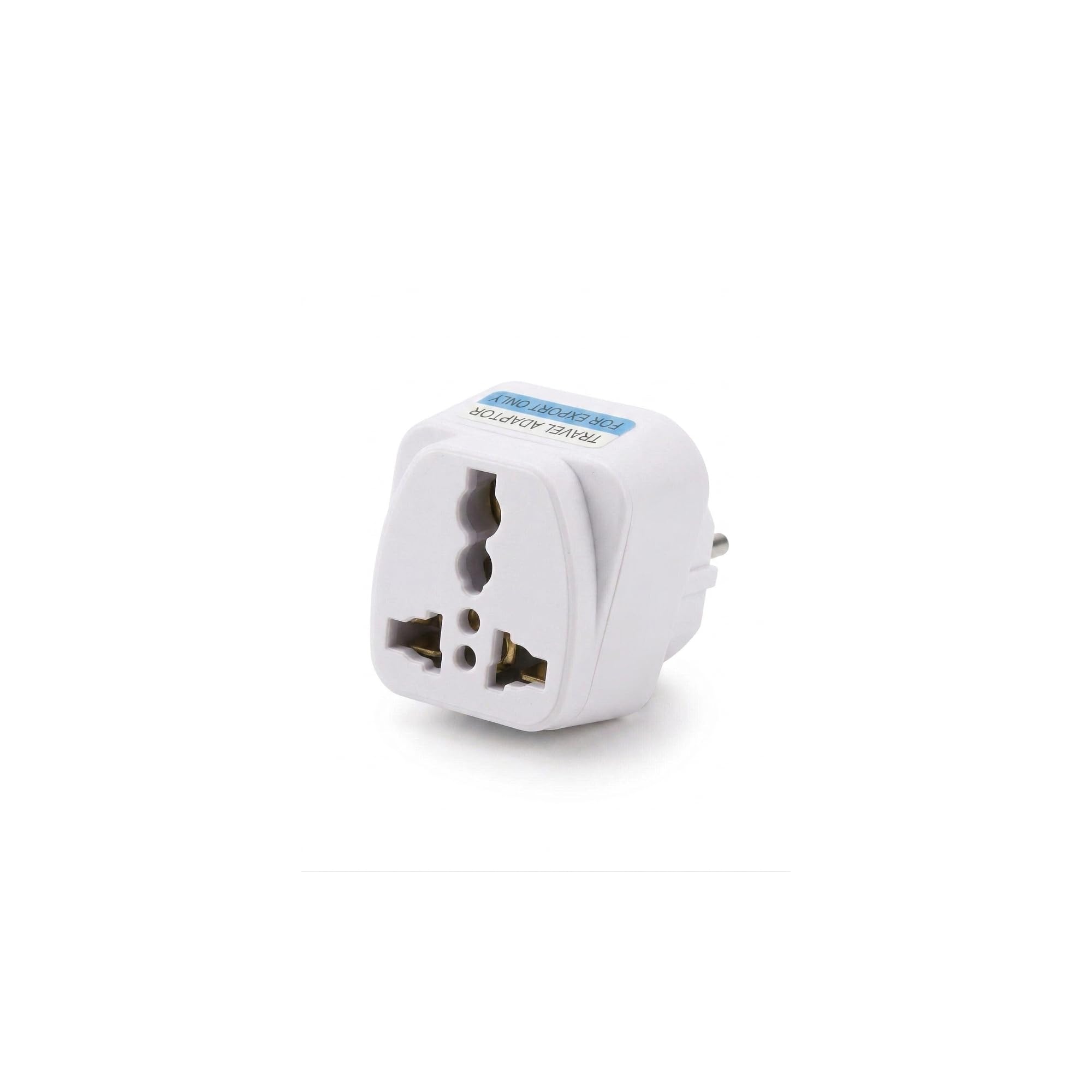 Adaptador de Enchufe Universal a Europa Tipo C/F, Compatible con UK, EE.UU., Australia y China, Adaptador de Viaje Compacto para España y UE, Blanco - 3