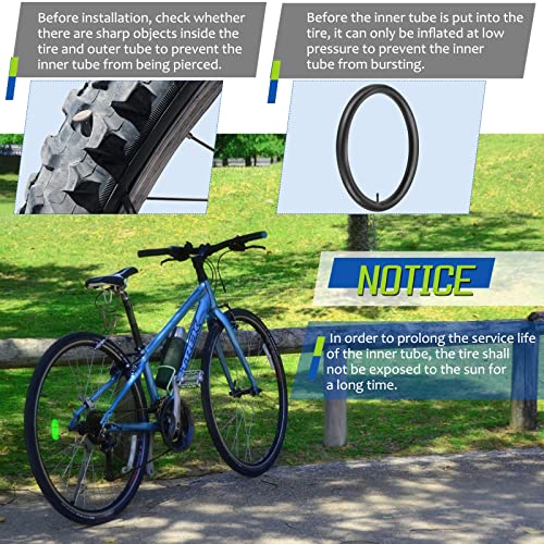 26 Inch Bike Inner Tube Fit 26" X 1.75-2.125, Bicycle Tube 4 Pack Schrader Valve With 2 Tire Levers, Inner Tube Bicycle Upgrade Material Anti-Aging For Road/Mountain Bikes By Hydencamm #TOP5