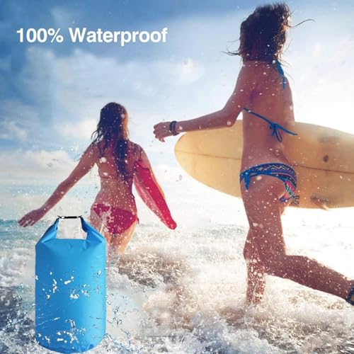Bolsa impermeable, 10 L, 20 L, 40 L, 70 L, 90 L, bolsa seca ultraligera, bolsa impermeable para deportes acuáticos para, kayak, playa, natación, camping, senderismo, Verde militar., 10 L - imagen 2