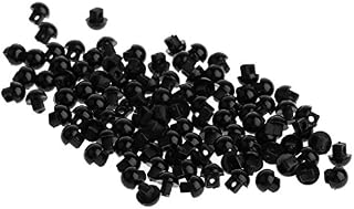 Sharplace 100 Pieces 6mm Plastic Black Half Ball Mushroom Shank Buttons Sewing Buttons DIY Toys Eyes Kids Craft