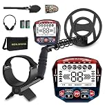 Metal Detector for Adults, Professional Metal Detector Kit, Higher Accuracy, Big LCD Display, 5 Modes-Pinpoint, 10'' Waterproof Coil, Adjustable Length for Adults & Kids for Gold Detecting