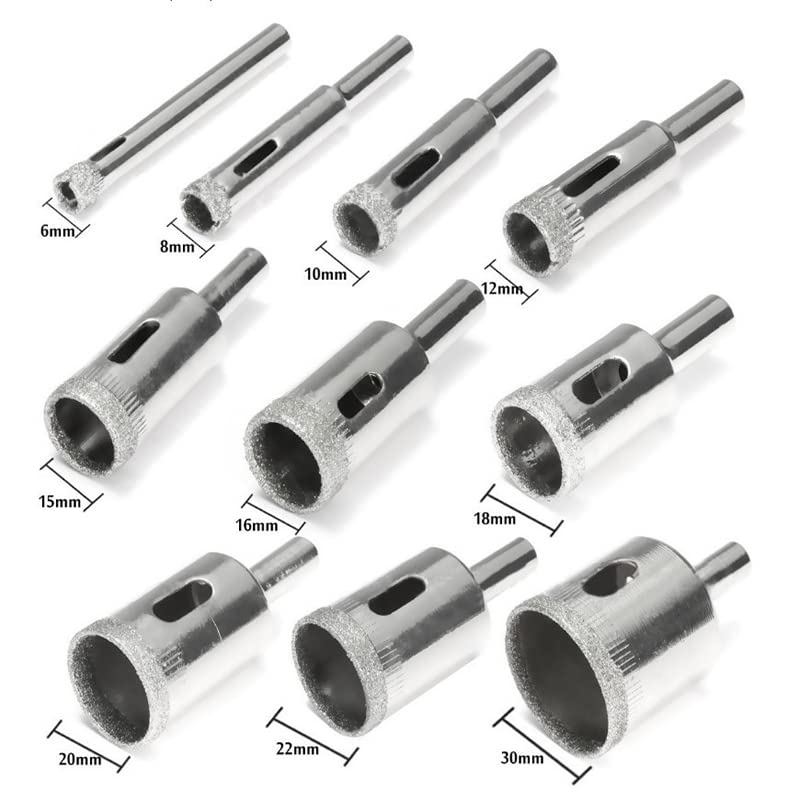 NUSHKI 10 piezas brocas para vidrio y cerámica 6-30mm miniatura 2