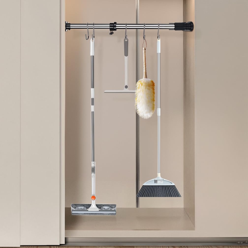 IEOWY Adjustable 2 Pack Extendable Closet Shelf Tension Rod Wardrobe Rail Storage Rack Organizer For Bathroom Adjustable Diy Cupboard Divider,40