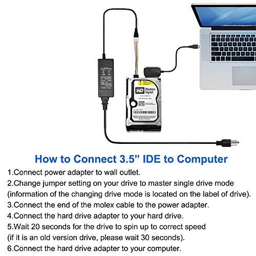 image for SUMBLIME SATA PATA IDE Hard Drive to USB Adapter Converter Cable for D